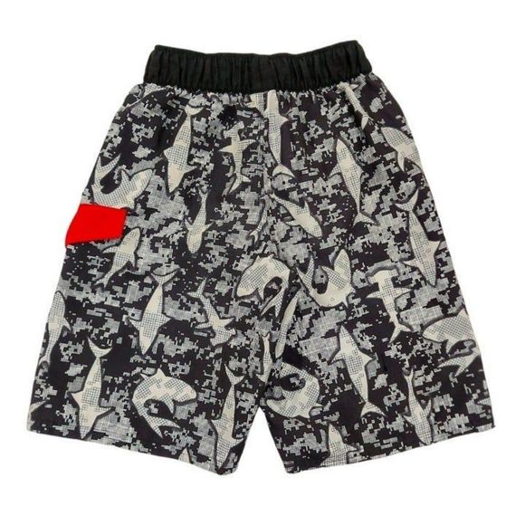 Adidas Swimming Shorts Boys Small Shark Print Mesh Lined Pool Beach Summer - Picture 2 of 8